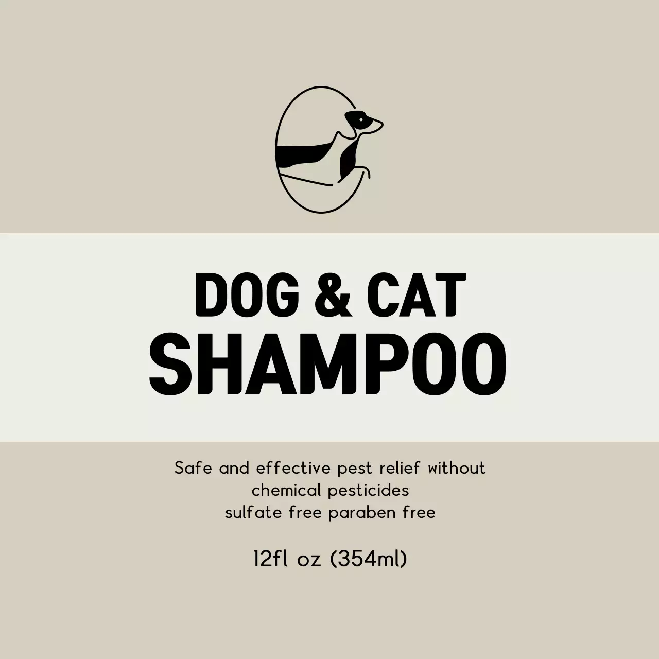 Logo krem label hewan peliharaan yang rapi