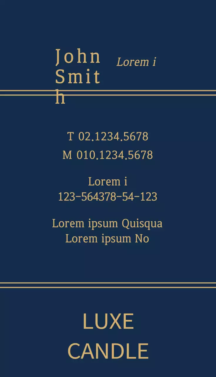 Kartu Nama Iklan Lilin Elegan Angkatan Laut