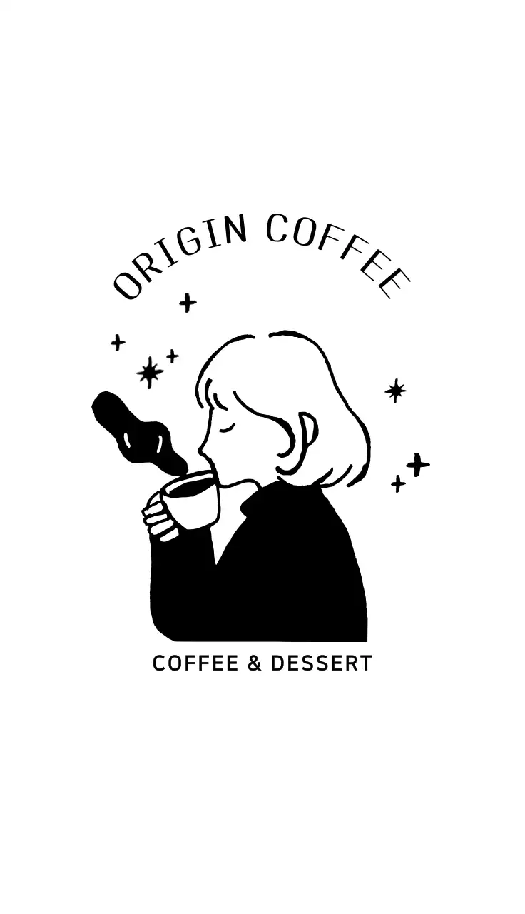 Kartu nama ilustrasi kopi yang digambar tangan untuk kafe