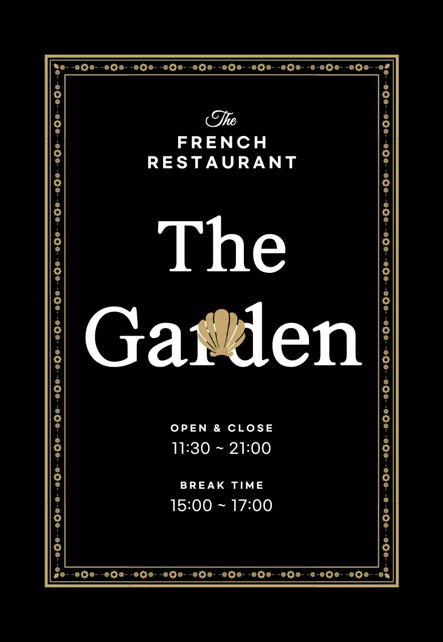 Restoran Prancis dengan hiasan bingkai emas