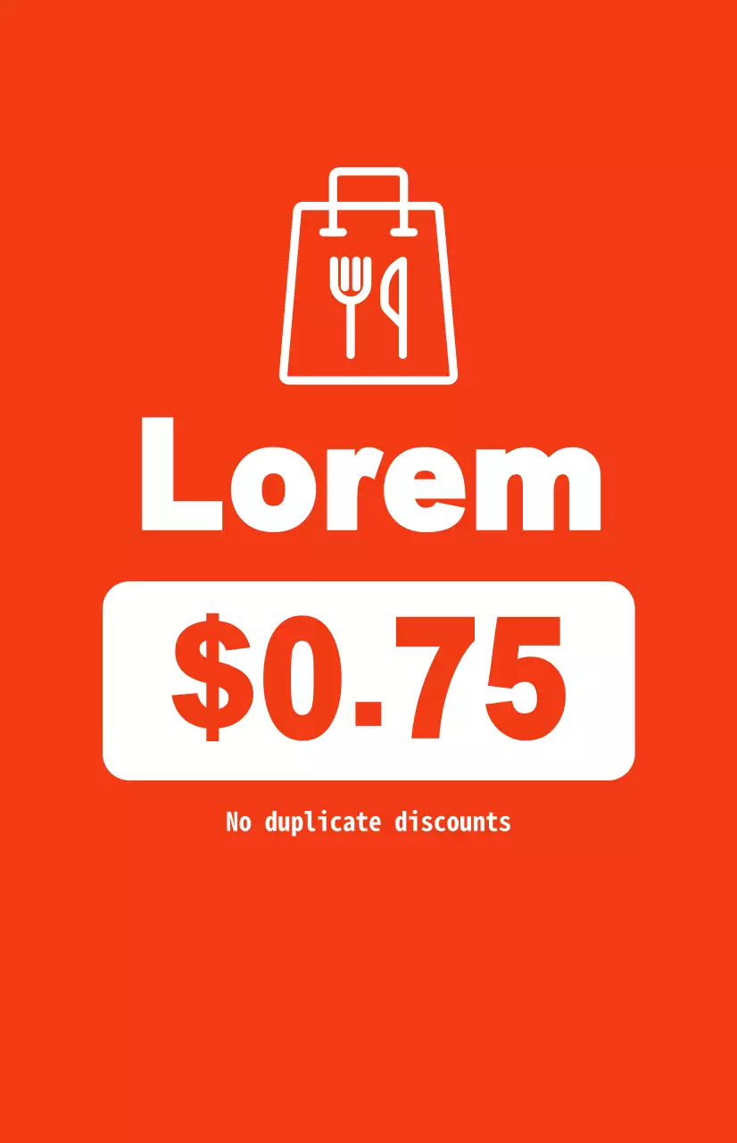 Promote packaging discounts with contrasting white text on a red background