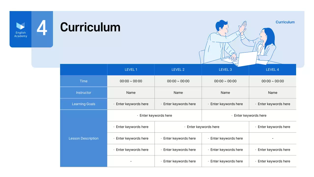 Blue Professional Language Course Invitation Presentation