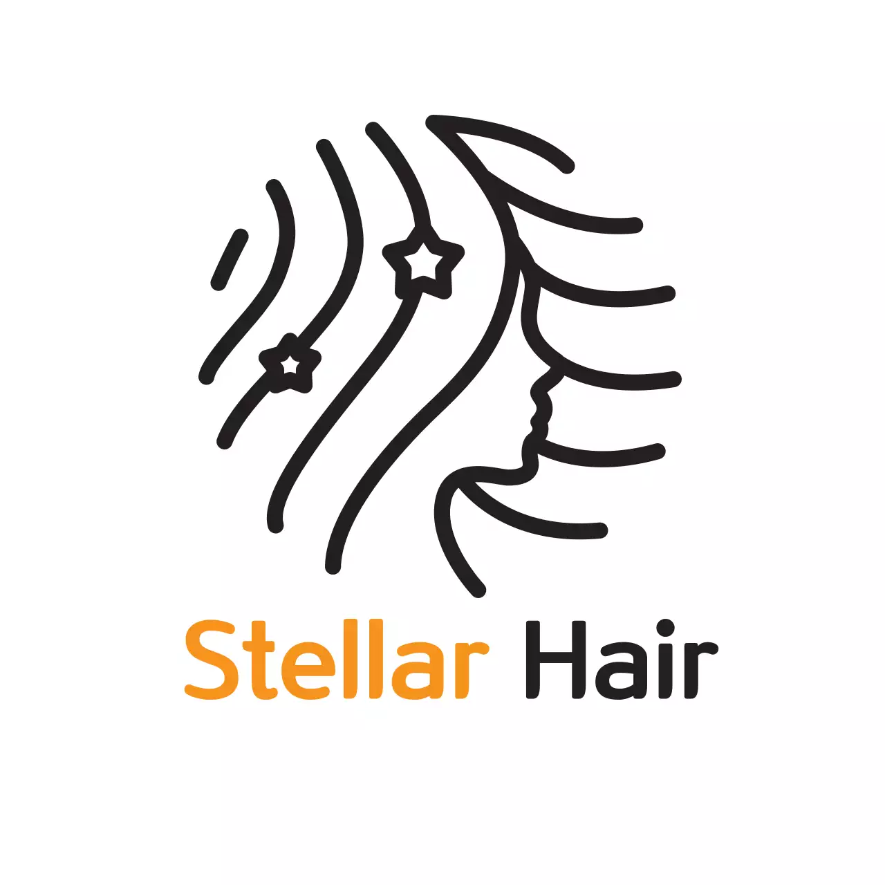 Orange Minimal Hair Promotion Logo