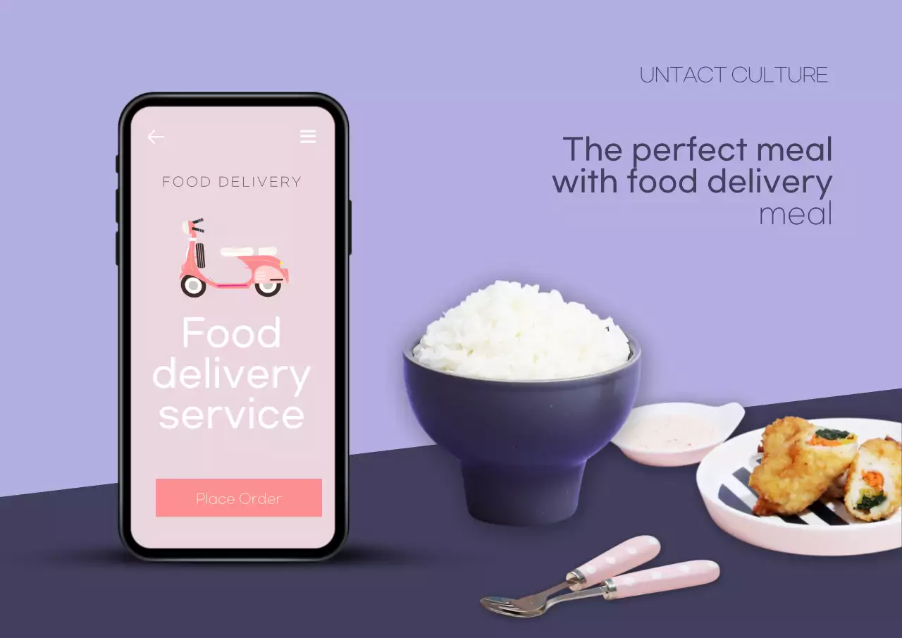 Purple Modern Food Promotion Poster