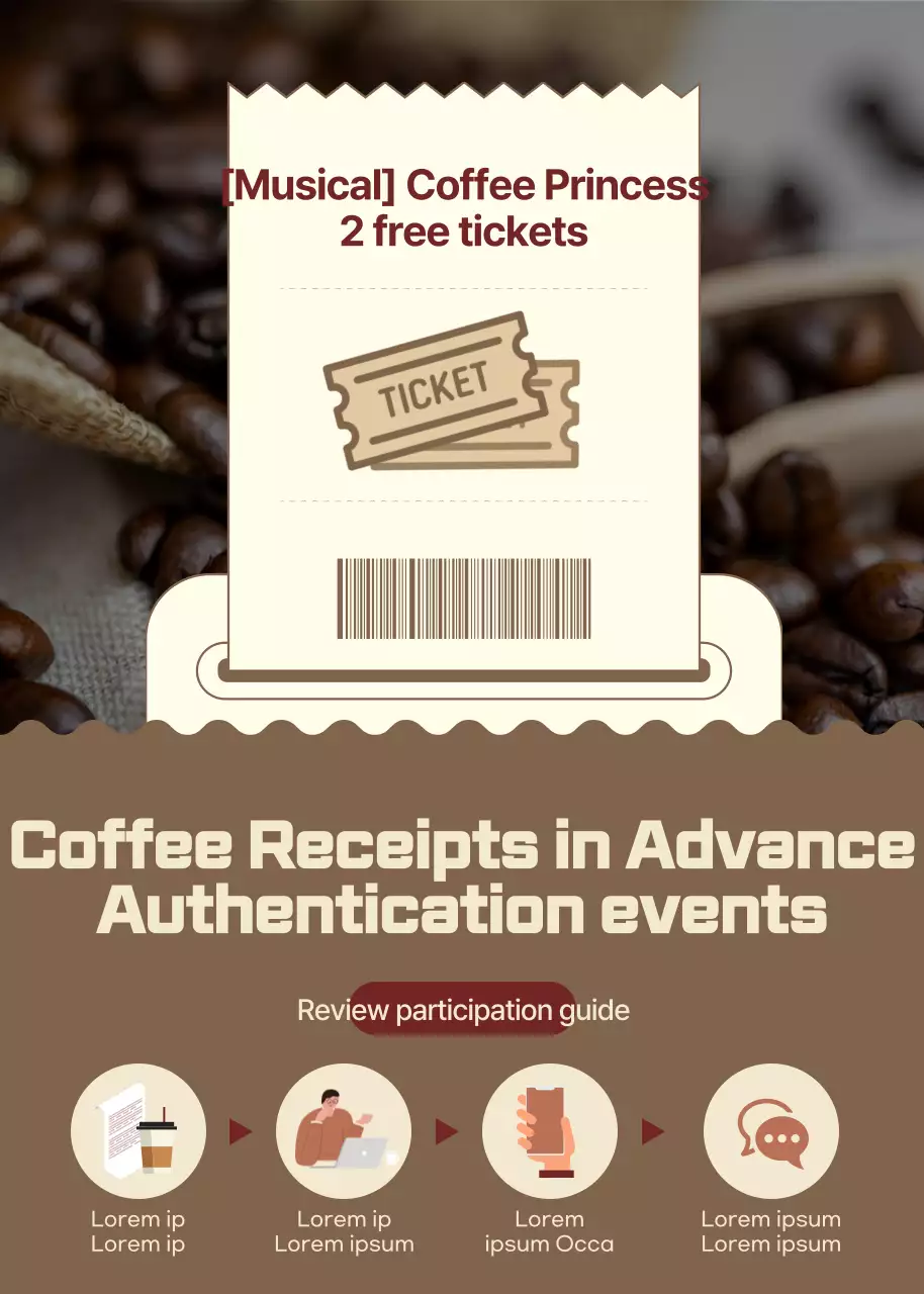 Poster Promosi Kopi Modern Berwarna Cokelat