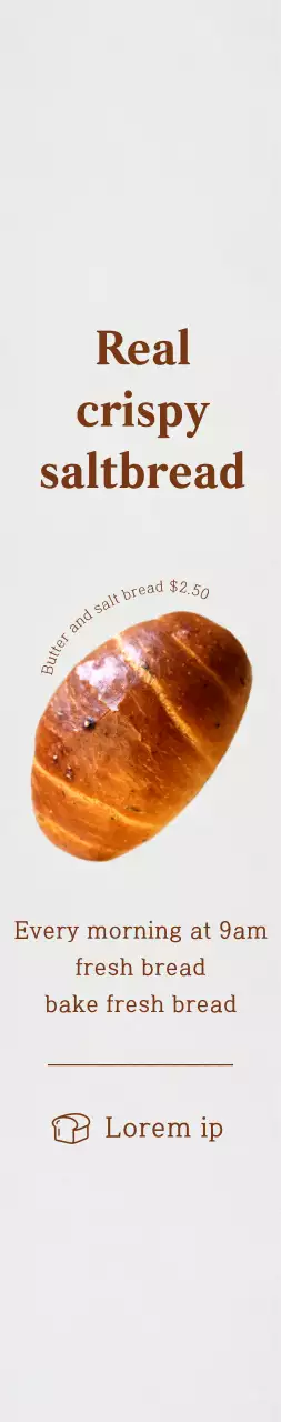 Promosikan toko roti Anda dengan tampilan yang bersih dan rapi dengan latar belakang putih