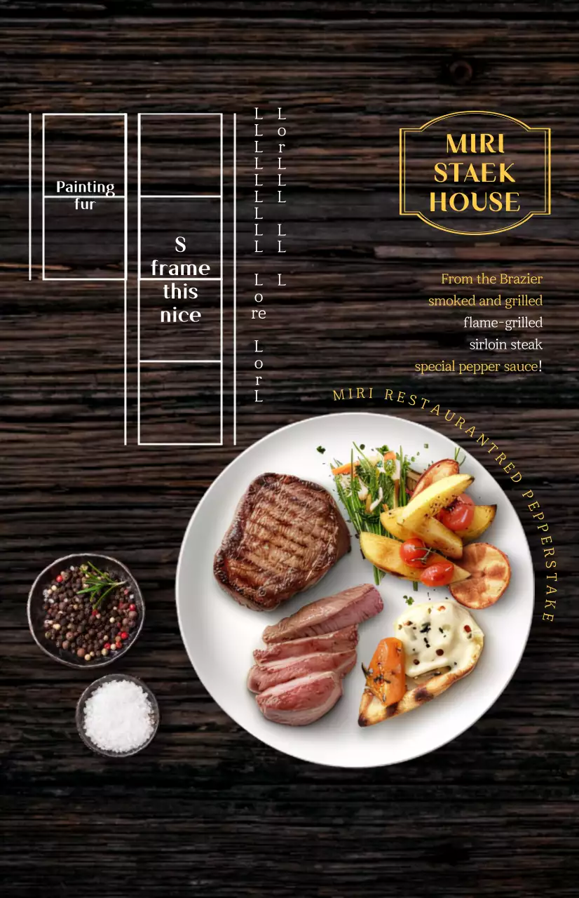 Classic-looking restaurant menu promotion flag