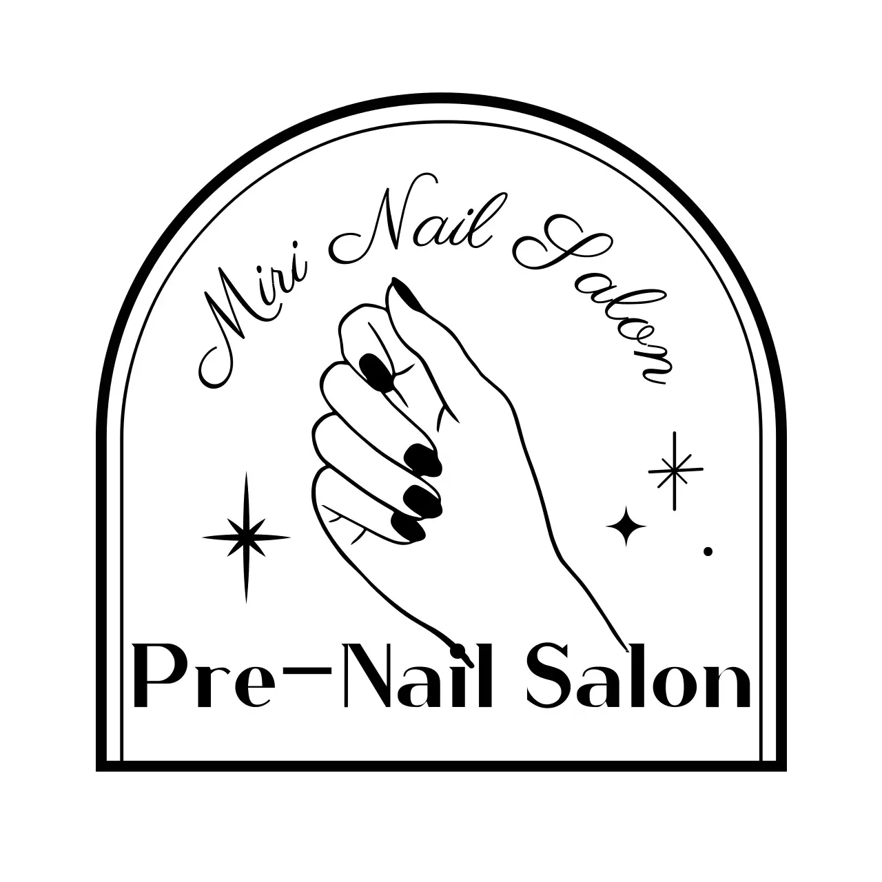 Hand Illustrated Badge Style Nail Shop