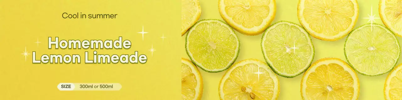 Yellow Trendy Lemonade Promotion Banner
