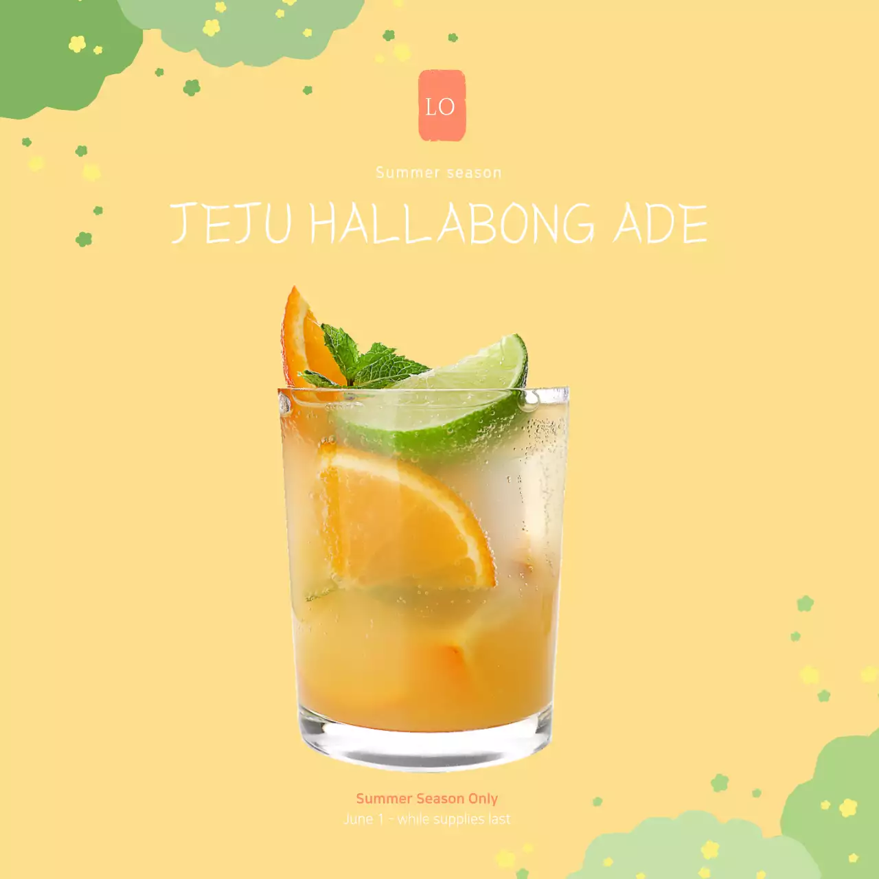 Yellow Minimal Drink Promotion Banner