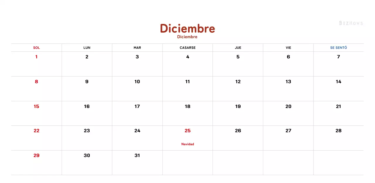 Un cálido calendario ilustrado de Año Nuevo