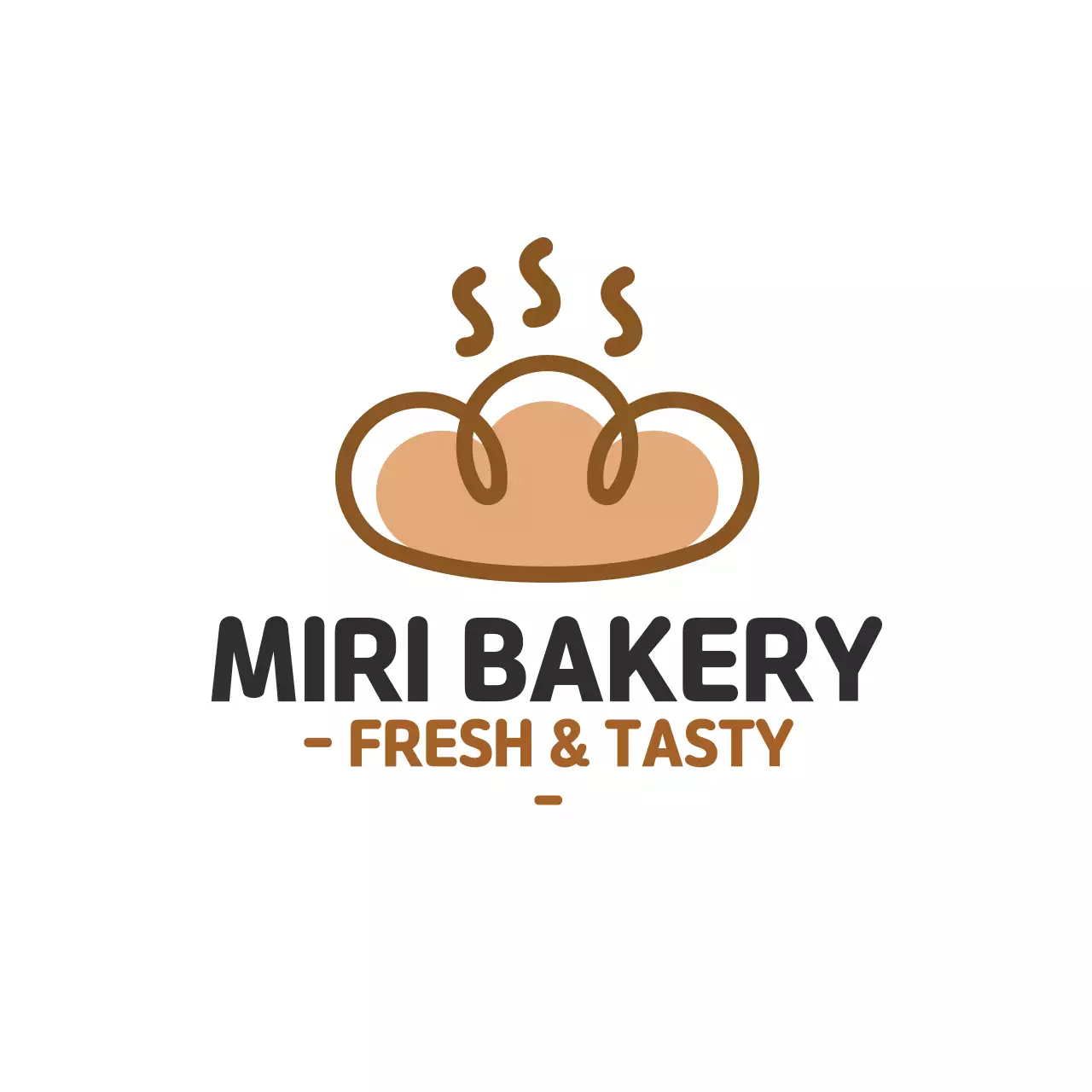 Ilustrasi cokelat label roti restoran yang bersih