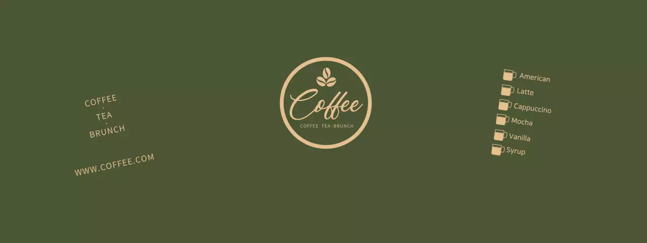 Gold and green cafe drink menu display paper cups