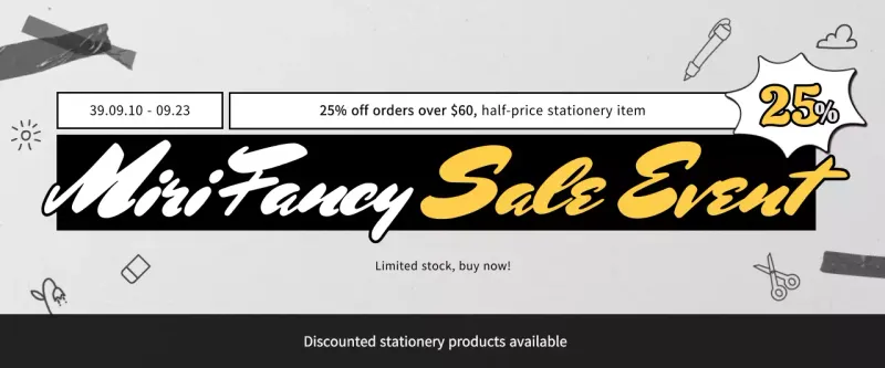 Black Trendy Sale Promotion Banner