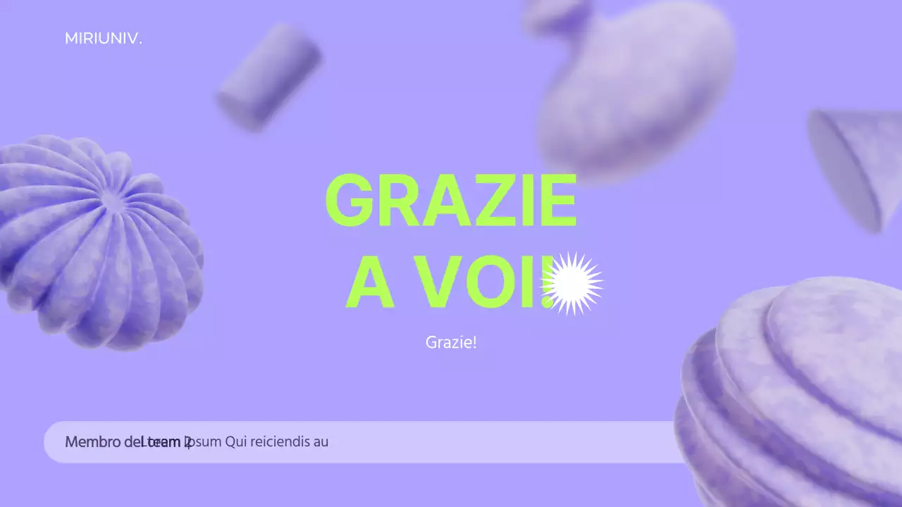 Utilizzare elementi 3D su uno sfondo color malva per creare un senso di spazio e informare la strategia pubblicitaria.