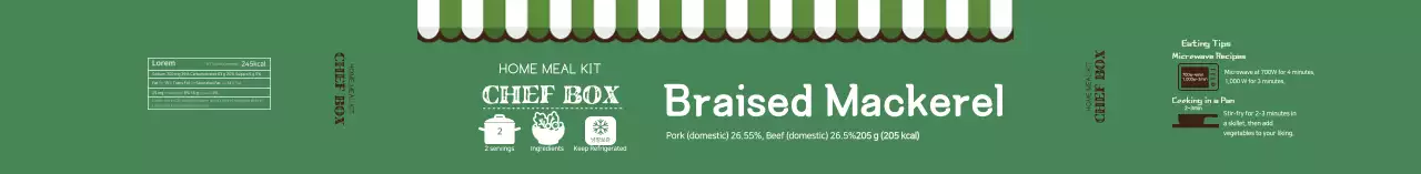 Ilustrasi hijau label Hwangtae Haejangguk