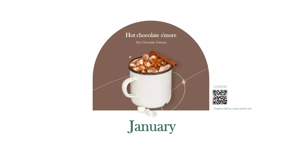 Cafe calendar with drink of the month recommendations