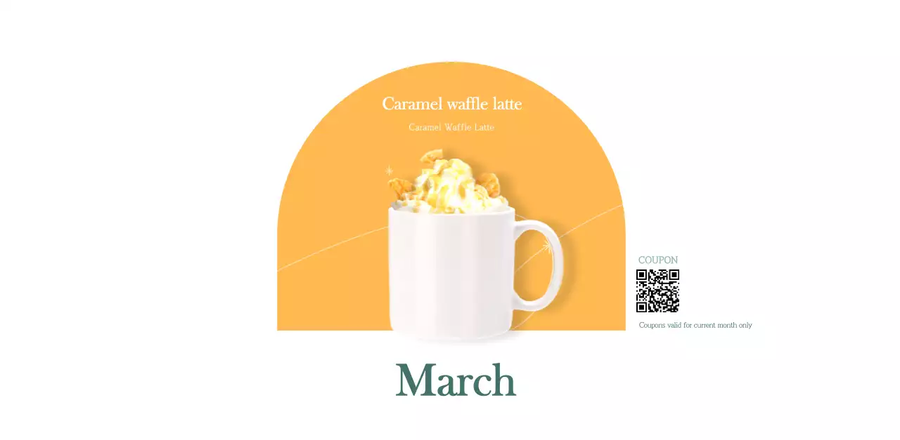 Cafe calendar with drink of the month recommendations