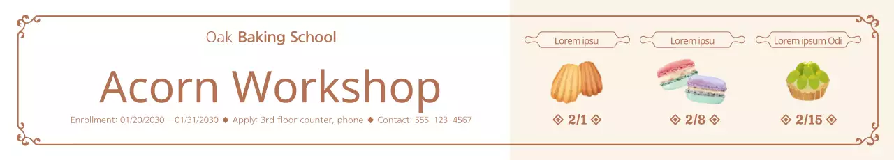 Banner de propaganda de panificação tradicional bege