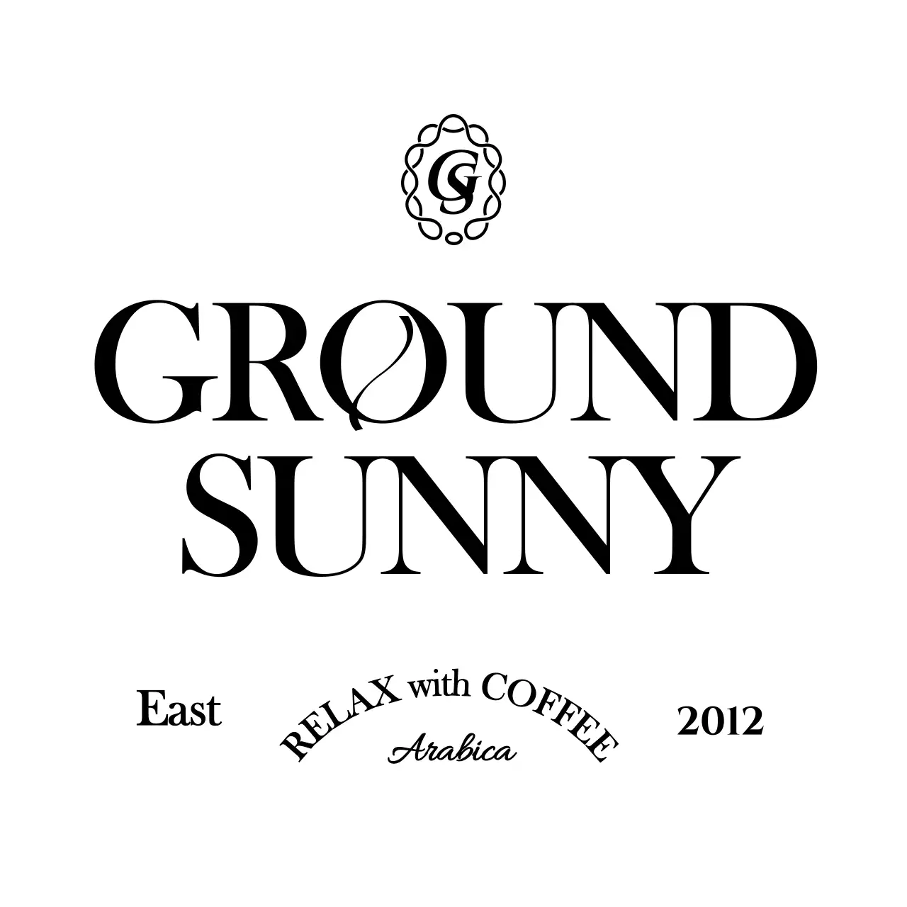 Cafe merchandise with black, upscale, conceptual text