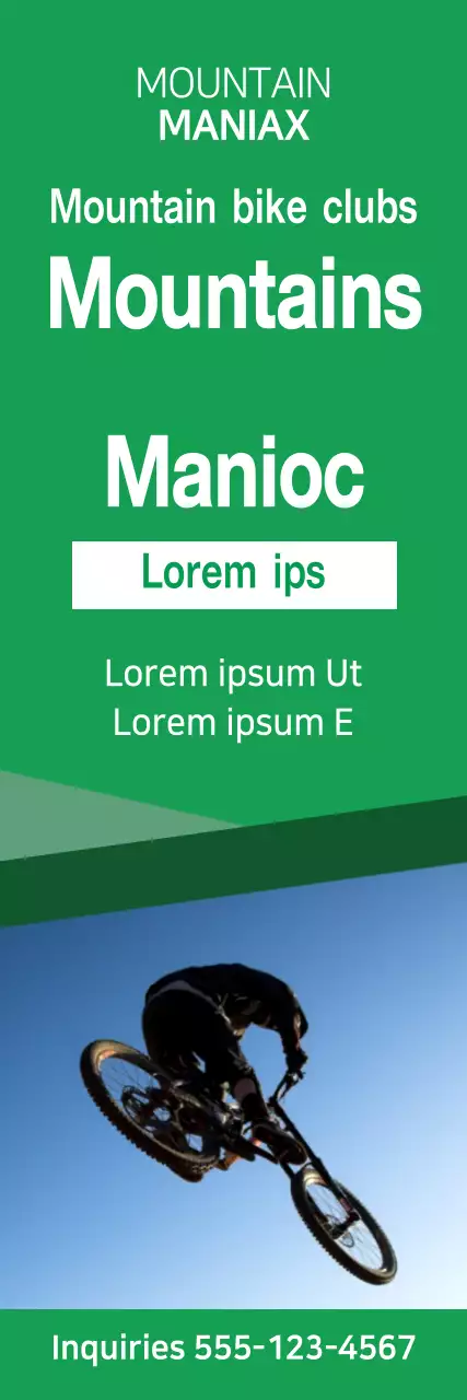 Banner Promocional de Ciclismo Minimalista Verde