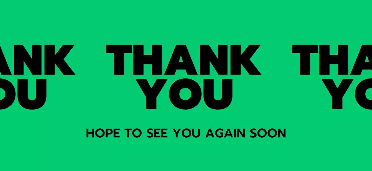 Simple design with green color and green thank you text