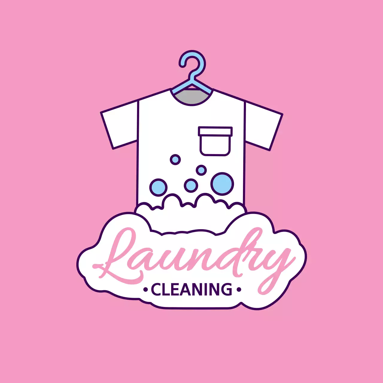 Pink Simple Laundry Advertisement Banner