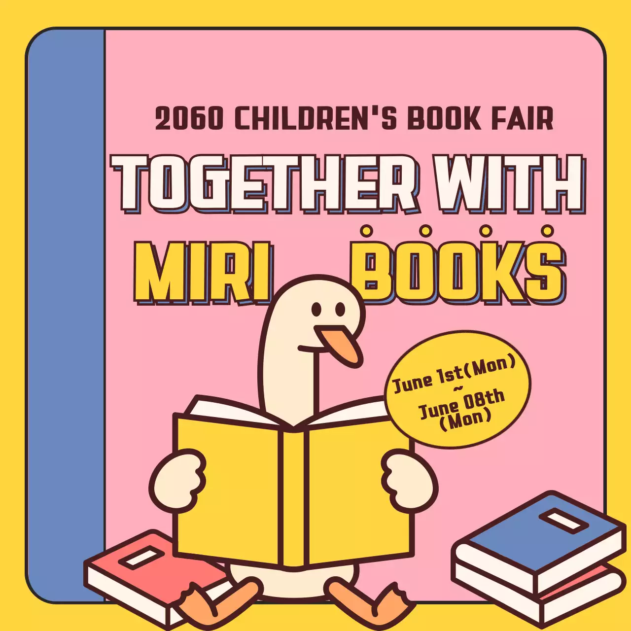 Yellow Trendy Book Fair Promotion Instagram Carousel