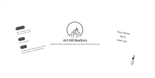 White Simple line illustration Real estate agent