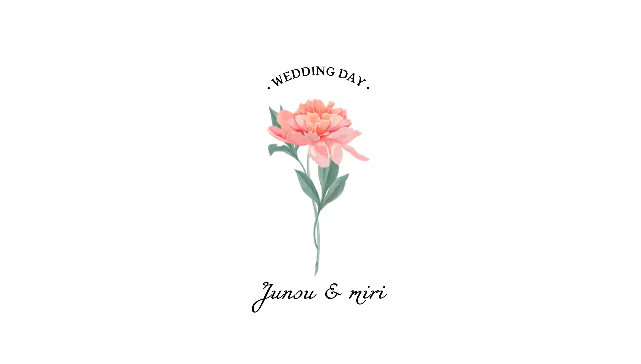 A simple wedding postcard envelope with picturesque floral illustrations and wedding-related text.
