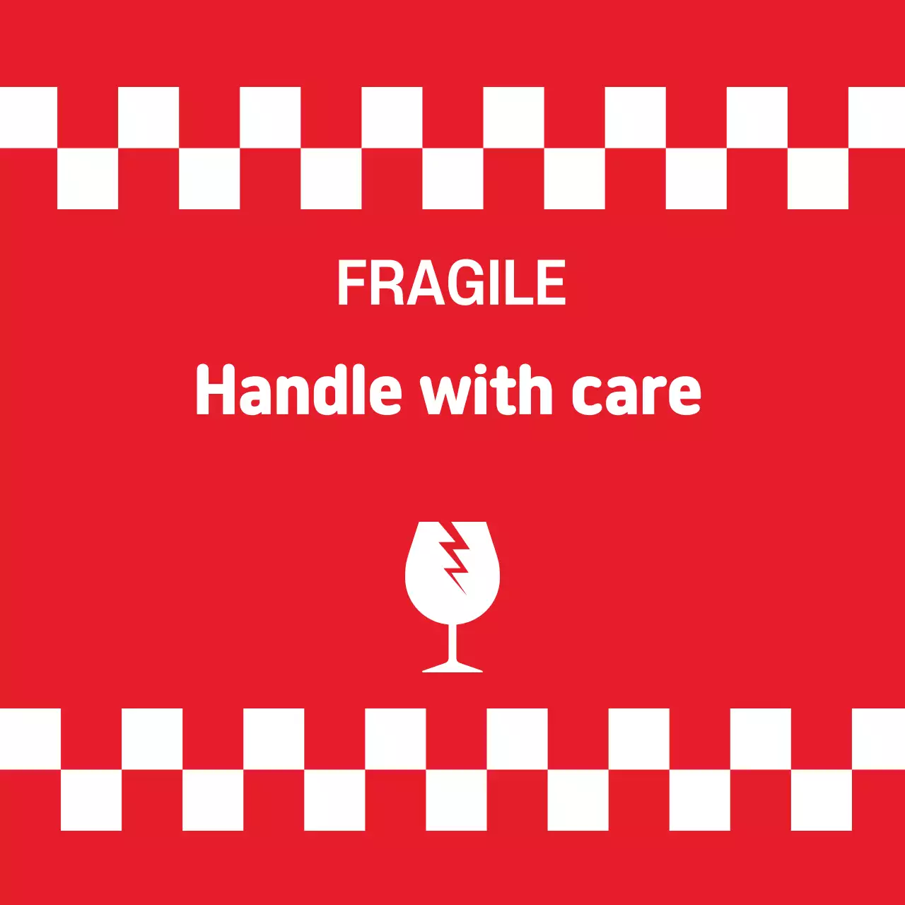 Red Simple Fragile Notice Banner