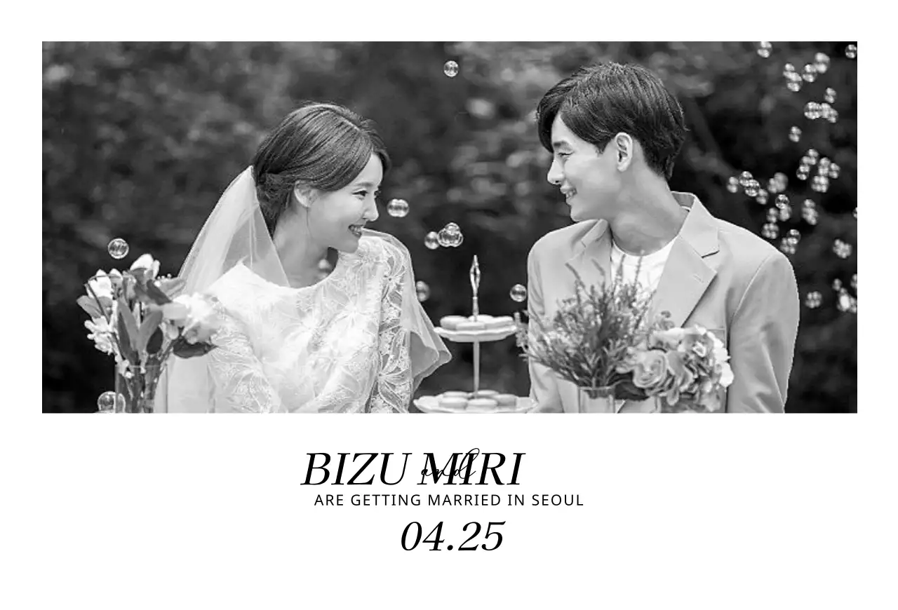 Simple framed wedding invitations with black and white wedding artwork