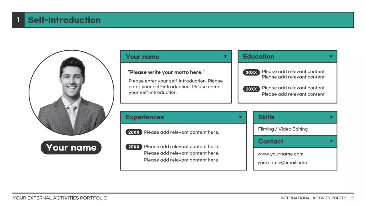 Orange Modern Activity Portfolio Resume Presentation