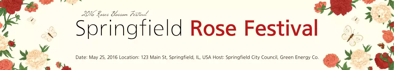 Banner de anúncio do festival floral bege