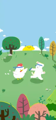 Blue Cartoon Animal Storybook Wallpaper