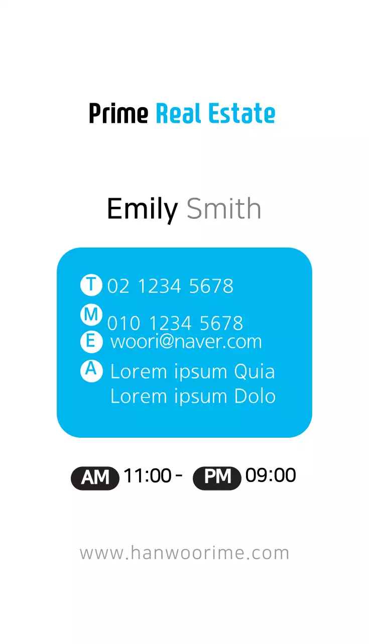 Blue Modern Real Estate Promotion Business Card