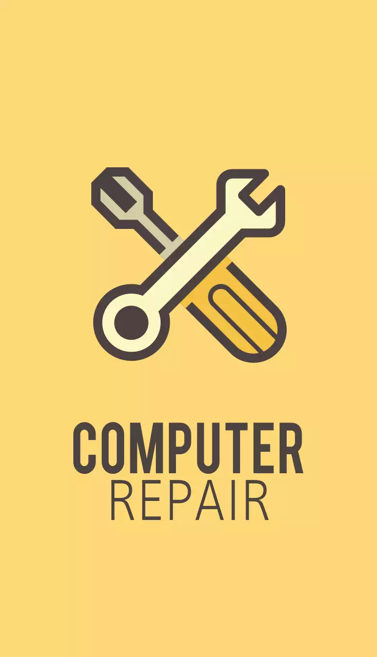 Cartão de visita de propaganda de computador simples amarelo