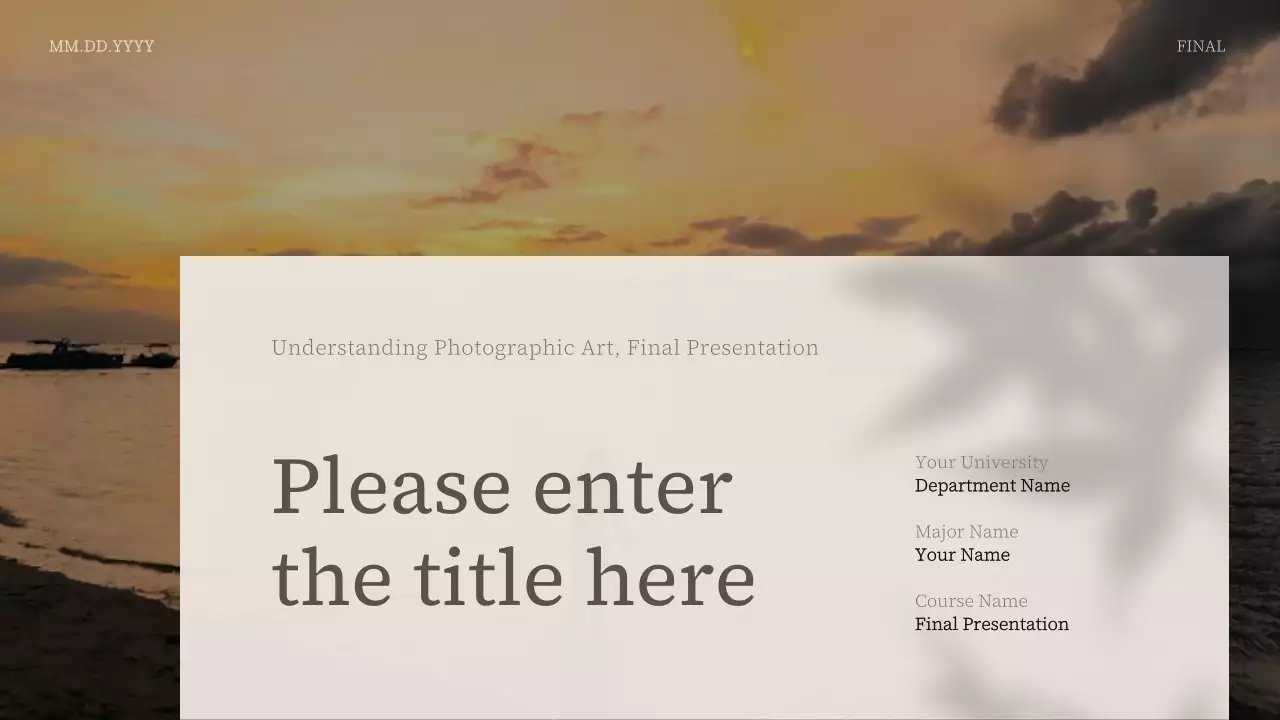 Beige Minimal Photography Presentation