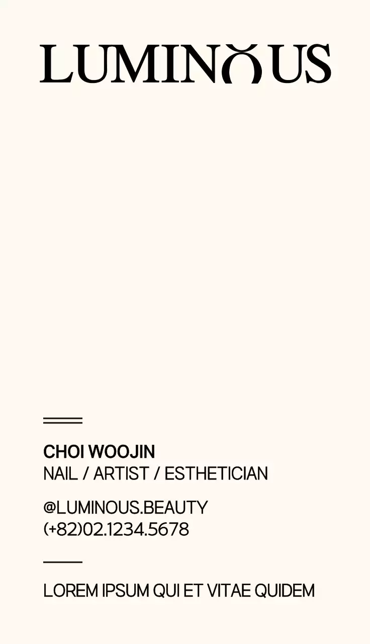 Gaya logo kombinasi teks modern dan emosional dalam warna hitam dan putih dengan skema warna hitam dan putih Tentang artis kecantikan