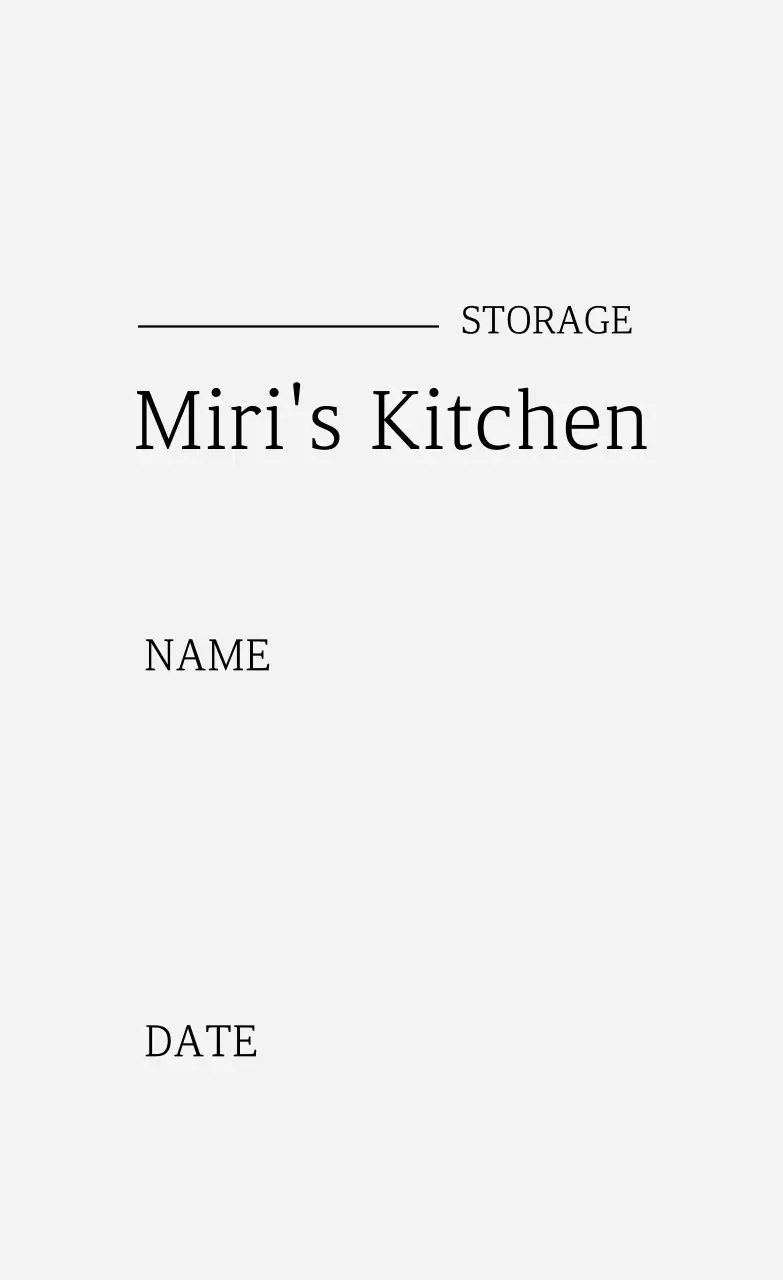 Nhãn nhà bếp văn bản đơn giản màu xám