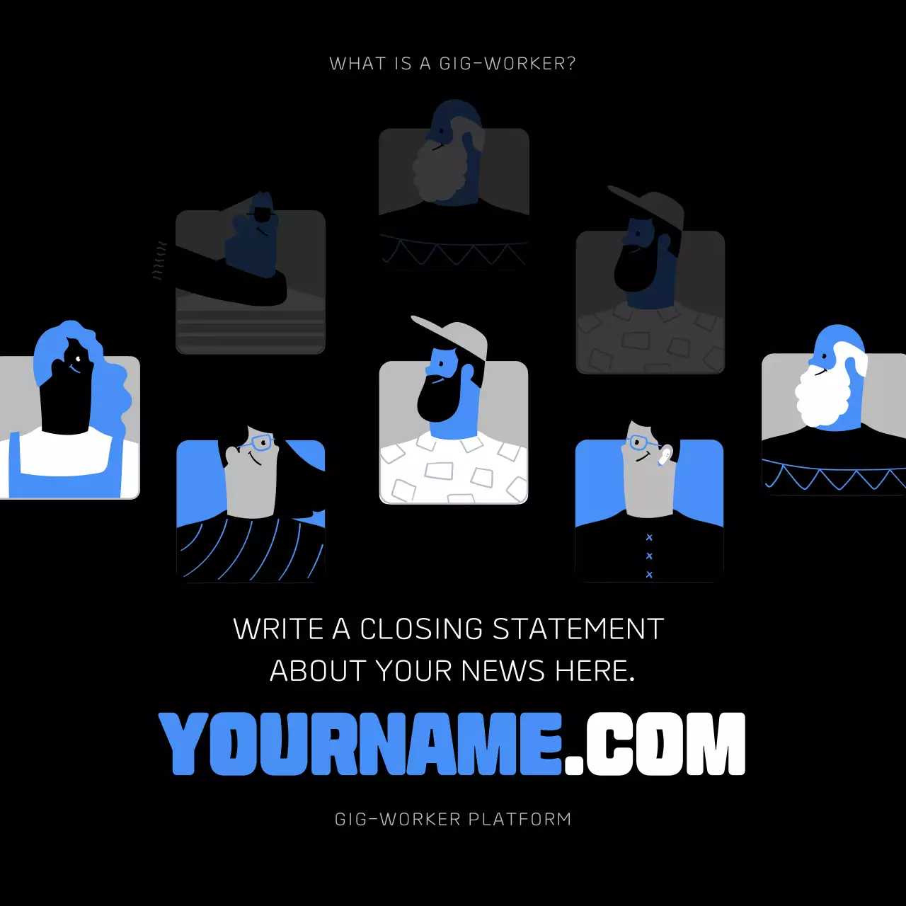 Blue and black people illustration Introducing the gig worker