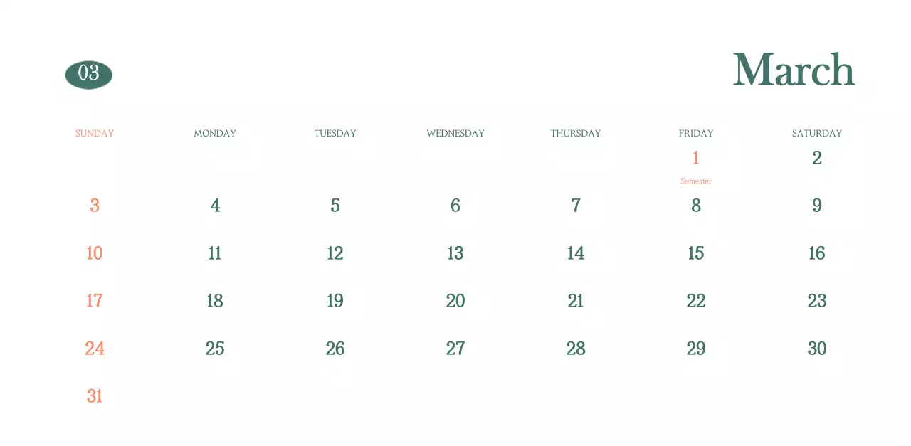 Cafe calendar with drink of the month recommendations