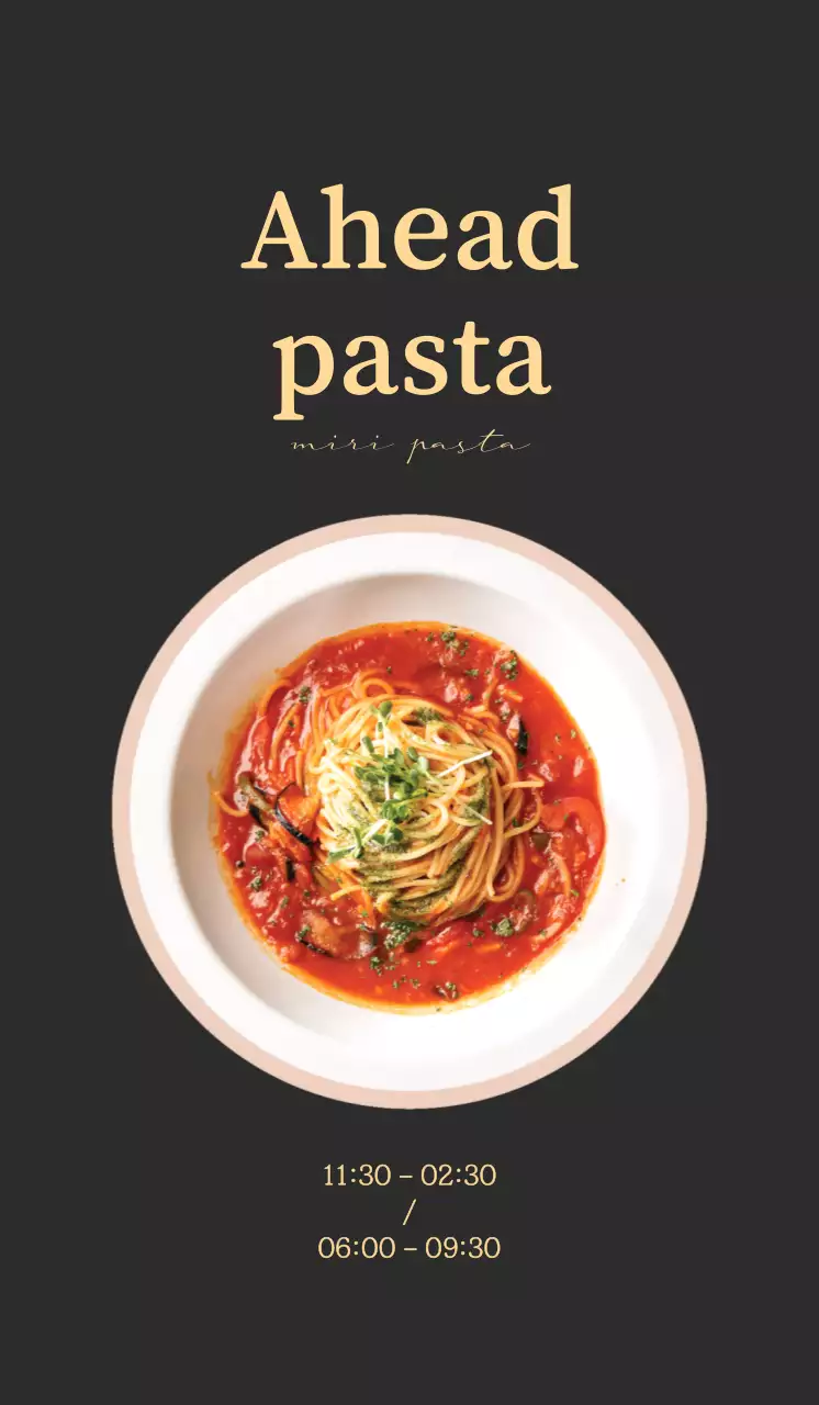 Mempromosikan pasta dengan latar belakang abu-abu hangat yang menenangkan