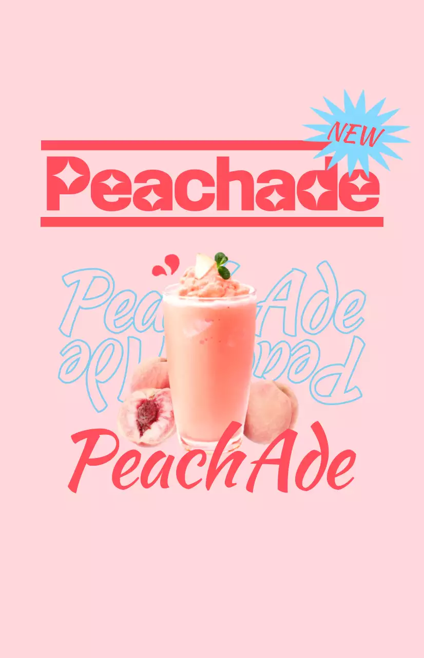 Promote a cafe menu with colorful, illustrated drink images and text