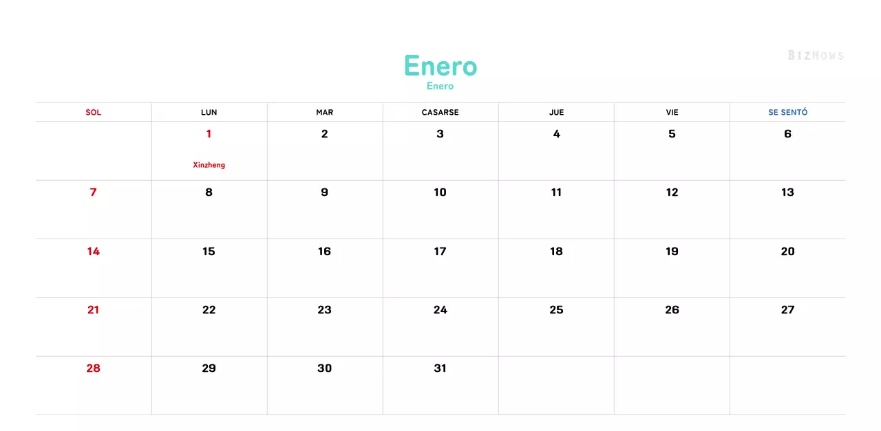 Un cálido calendario ilustrado de Año Nuevo