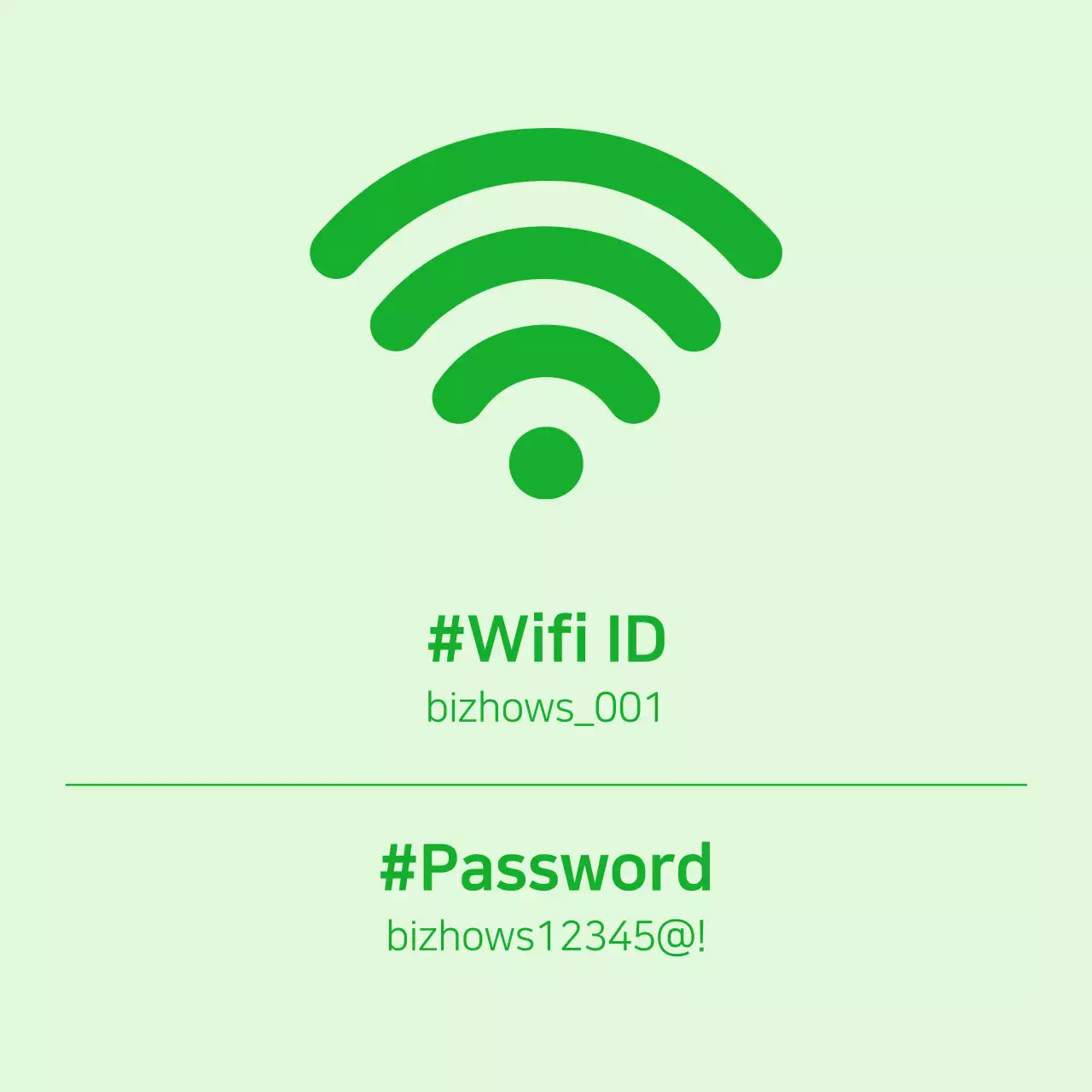 Konsep sederhana dalam warna merah jambu dan hijau untuk informasi Wi-Fi