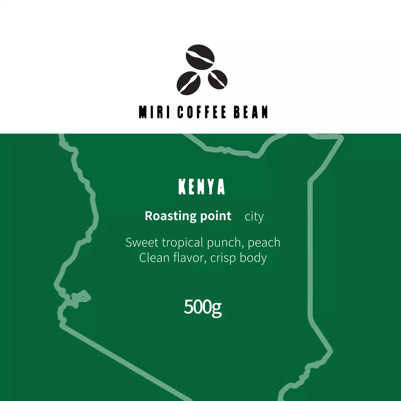 Ilustrasi hijau label biji kopi bersih di kafe