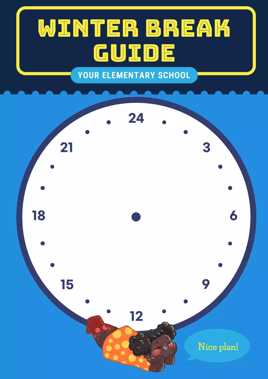 Blue and yellow winter vacation planner