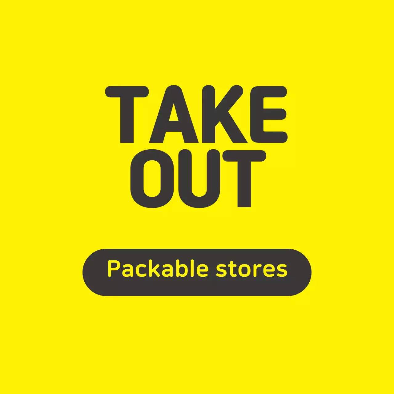 Etiqueta amarela preta ilustrada que pode ser embalada na loja