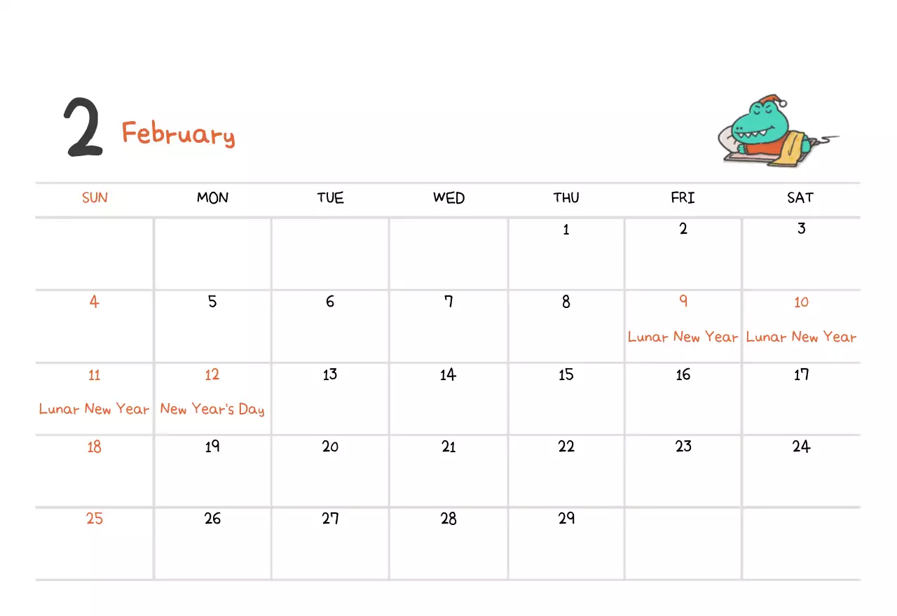 A calendar with a cute Argo illustration concept